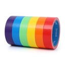 Spalvotas duct juosta 6 Rolls, 1 x 10 Yd, Rainbow juosta DIY Amatų