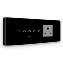 IOTICS Smart Wifi komutatorių plokštės: 4 x Smart Plug modulis. Touch Control, Remote, App Control. Balso valdymas su Alexa & asistentas. Smart Touch perjungiklis lenta Home Automation (Juoda)
