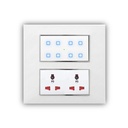 Smarteefi Touch 8 Port Modular WiFi Smart komutatorius lenta, 6 Smart jungiklis, 2 Smart Plug, Suderinamas su Alexa & Home, Balta (Dydis: 8 M- Square (154mmx160mmx40mm))