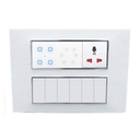 Smarteefi Touch 5 prievadas (3 Smart jungiklis ir 1 Smart Fan reguliatorius, 1 Smart Plug) Modulinis WiFi, Suderinamas su Alexa & Home, Balta (Dydis: 12M (220mmx160mmx40mm))