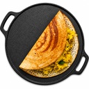DOCAT Cast Iron Dosa Tawa 30 cm ² 124; Pre- Seasoned Iron Tawa Dosa, Roti, Chapati & Paratha ® 124; 8 mm sunkioji Dosa, Dujos, Indukcija, Elektra & OTG Friendly ® 124; 100% Pure & Toxine-Free, No Chemical Coating