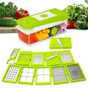 TEKCOOL 12 in 1 Daugiafunkcinis chopper, Vaisiai ir daržovių pjaustytuvai, Grater Peeler Chipser, Nesulaužomas maisto kokybės įstaiga, Lengvas push to clean Button Slicer Dicer, Chopper for Virtuvė