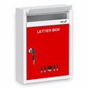 JD ŠVIEŽI sienos Mount A4 Dydis Laiškas Box / pašto dėžutė / Siūlymas Box / Skundų dėžutė Biuro / Post Box už Pagrindinis vartai su Išvalyti Langas Peržiūrėti & Saugus rakto užraktas - (Raudona & Dramblio Kaulo)