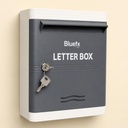 "ABS Plastikiniai Letter Box Siūlymas dėžutė Home, Biuro & vartai - A4 Dydis Mail Box su užraktas & Raktas, Atsparus orui, Patvarus sienos kalnas Pašto dėžutė" (Balta pilka)