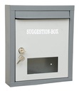 Lepose High Quality Metal Siggestion Box / Letter Box / Compaint Box / Donation Box su dviem raktais užrakto prie sienos arba ant stalo paviršiaus (Pilis)