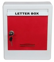 Lepose Plastikiniai Letterbox su 2 raktais (raudona ir balta, 225 X 275 X 95 mm)