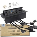 COOLCOLD 10 modulis, Hidrauliniai 8 Kabeliai Cubby metalo, Konferencijų stalas Connectivity Solutions, Flip- Top Paslėptas Desk modulis Pop Box su HDMI, VGA, Audio, LAN, Power & USB Port (Juodas) -1 Yr Garantija