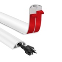 Serplex ® PVC Floor Cord Hider, 6,6 pėdų lankstus savaime lipnus kabelio viršelis