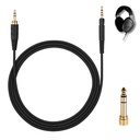 CRYSENDO 2m Nylon Audio Cable for Sennheiser HD518/558/598, 12mm TRS, Black