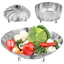 AADHIK Daržovių garinis krepšys Nerūdijančio plieno Daržovių garinis virimo daržovių & Vaisiai / Salotos / Garinis su įdėklas Pots, kledaras, Pans Food Drain Bowl (Silver)