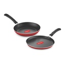 Balandis aliuminio ne Stick Tawa- Fry Pan Dovanų rinkinys (raudona) - Duo Pack