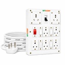 BITCORP 16A Power Extension Board with 7 Socket 4 MCB, 2500W MCB Overload Protector, 1 Meter 1.5mm Elektrinis kordas kompiuteriams, šaldytuvams, kintamosios srovės, TV, namų ir biuro prietaisams