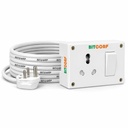 BITCORP 16A 6A Power Converter su 1 lizdas 1 perjungiklis, 2500W, 1 Metras 1.5mm Elektros kabelis AC, šaldytuvas, EV įkroviklis, Vandens šildytuvas