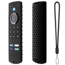 Silikono viršelio atvejis suderinamas su ugnies TV Stick 3st Gen 2021 Nuotolinis Visas Wrap Nuotolinis viršelis su Lanyard (D-Black) [Nuotolinis Neįskaičiuotas]