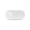 La Opala, Ivory Collection, Opalinis stiklas Ketvirčio plokštės rinkinys 6 vnt., Plainware, Balta