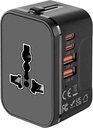 rts PD20W (2 tipas C 2 USB) Kelionių pagrindai Universalus kelionės adapteris su 1920W sunkiųjų galia pastatytas Dual USB & Type C greitas įkroviklis Uostai Plug Tarptautinis Visi viename nešiojamas kelionės adapteris