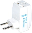 CEPtics 3 Outlet kelionės adapteris Plug tipas J Šveicarijai