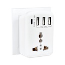MX 5-in-1 MultiPort Adapteris su Cordless Išplėtimo valdybos Bendrijoje 124; Universalus AC lizdas, 1 x tipas C, 3 x USBs, 2500W išvesties, 15W USB C & 3.4A USB-PD Įkrovimas Produkcija, Idealiai tinka Tight Spaces, Kelionių adapteris
