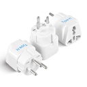 Ceptics Indija į Izraelį, Gaza, Palestina & Daugiau (tipas H) Kelionių adapteris Plug - CE Sertifikuotas - RoHS reikalavimus atitinkantis - Balta spalva - 3 Pack (GP- 14- 3PK)