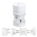 HUMBLE Universal Travel Adapter - Tarptautinis universalus sprendimas JAV, AUS, JK, ES, NZ, Europa, Šiaurės / Pietų Amerika ir 150 + šalys (Balta)