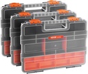 VEVOR 3-Pack Small Parts Organizer, 21 Compartments Tools Organizer Box with Removable Dividers, PP Hardware Storage Box with Safety Latch & Portable Handle for Nuts, Bolts, Screws, Nails