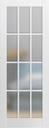 SARTODOORS Slab Barn Door Panel Frosted Glass 12 Lites 24 x 84 inches | Felicia 3312 Matte White | Sturdy Finished Doors | Pocket Closet Sliding