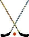 Franklin Sports NHL Kids Street Hockey Stick Set - Includes (2) Youth Street Hockey Sticks + (1) Outdoor Roller Hockey Ball - Perfect Hockey Starter Set for Kids