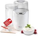 Euro Cuisine YM260 Yogurt Maker with Adjustable Time & Temperature Control, 2-Quart Glass Jar, Free Thermometer & Cotton Strainer Bag, 2025 Edition, White, Make Yummy Organic Probiotic Yogurt at Home