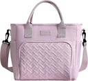 Insulated Lunch Bag for Men Women, Large Leakproof Cooler Bag with Removable Strap, Lunch Box, Reusable Adult Lunch Tote for Work, Picnic and Travel - Light Purple