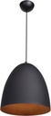 Nostalgia Round Dome Pendant - Matte Black Outer, Matte Gold Inner Diffuser