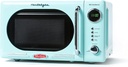 Nostalgia Retro Compact Countertop Microwave Oven, 0.7 Cu. Ft. 700-Watts with LED Digital Display, Child Lock, Easy Clean Interior, Aqua