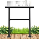 Horizontal Fence Guardrail Flat Railing Kit, Heavy Duty Outdoor Black Guard Rail Flat Hand Railing for Porch, Balcony, Deck and Other Outdoor/Indoor Spaces (40", 4 feet)