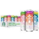 Starbucks Iced Energy Drink, 3 Flavor Variety Pack (Tropical Peach, Watermelon Splash, Blueberry Lemonade), Zero Sugar Energy Drink, Plant Based Caffeine, Hydration, Mental Clarity, 12x12 Fl Oz Cans