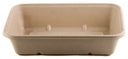 [150 Pack] 34oz Compostable Eco Friendly Container Trays - Rectangular Oblong Tree Free Sugarcane Bagasse Meal Prep Bento Boxes Take Out Catering Microwavable Deep Container by EcoQuality
