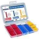 90 Pcs Butt Splice Connectors Kit 22-10 AWG Electrical Crimp Terminal Connector Kits Assorted Butt Splice Crimp Connectors Wiring Straight Crimps Terminals for 22,20,18,16,14,12,10 Gauge Wires