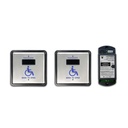 Olideauto Touch Free WiFi Wireless Sensor Switch,Handicap Door Opener Wireless Wave Sensor Open,2PCS 4.5'' Square Stainless Steel Sensor Panels and 1PCS Receiver