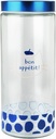 American Atelier Pets Covered Jar, 4.4X10.8, Clear/Blue