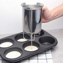 Improved Pancake Cupcake Batter Dispenser Tool Stainless Steel-Professional Kitchen Tool for Baking, Cupcakes, Muffins-Cooking Crepes, Waffles