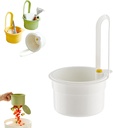Automatic Dumping Sink Strainer Basket, Upgrade Sink Strainer Basket, Faucet Hanging Kitchen Sink Drain Basket, Press Automatic Dumping Colander Strainer, Food Fruit Vegetable Drain Shelf (White)