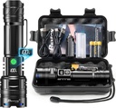 Rechargeable Flashlights 10000 High Lumens Single One Mode Super Bright, High Powered LED Flashlight USB C, High Beam 3280 ft Long Lasting Powerful Heavy Duty Strong Flash Light For Security Hiking