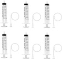 6 Pack-10ml injection Syringe with 16 Ga Metal Distribution Tubes and Soft Plastic Tube Suitable for Scientific Labs and Industrial Dispensing, Glue Application, Ink, Liquid Dispensing and Measuring, Pet Food Feeding, Refilling Ink Cartridges or CISS