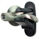 Door Lever Lock (2 Pack) Prevents Toddlers from Opening Doors. 3.25" L * 1.5" W * 4.5" H Easy One Hand Operation for Adults. Durable ABS with 3M Adhesive Backing. Simple Install, Black