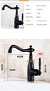 Basin Faucets Retro Bathroom Sink Faucet Single Lever Rotate Spout Bath Deck Mounted Hot Cold Mixer Tap Black Faucet