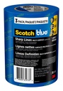 ScotchBlue Sharp Lines Painter's Tape, 1.88 Inches x 60 Yards, 3 Rolls, Blue, Paint Tape Protects Surfaces and Removes Easily, Edge-Lock Painting Tape for Indoor and Outdoor Use