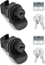 QWORK Push Button Latch, 2 Pack Plastic Push-to-Close Latches for Boat/Motorcycle Glove Box Locks