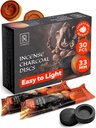 Charcoal Discs to Burn Incense - 30 pcs Charcoal for Incense Burning - 33 mm Most Quick Light Coals Tablets by M. ROSENFELD - 33 mm Resin Burner Rolls – Pack of 30 Instant Fire Coal Tablets