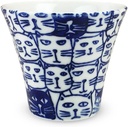 J-kitchens PNO606201 Hasami Ware Dinner Cup, Made in Japan, 4.6 fl oz (130 cc), Cats, Blue