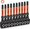 10-Pack T25 Torx Bits for Impact Driver, T-25 Torx/Star Bit Set 2'' Long, Magnetic Torque Head, Premium S2 Alloy Steel, 1/4'' Hex-Shank for Professional & DIY Use