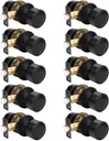 Matte Black Door Knobs - 10 Pack for Closet and Hallways, Modern Kitchen Handle Interior, Flat Passage Keyless No Lock