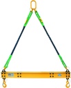 4400 LBS 2 Ton Aluminum 4' Lifting Spreader Beam Lifting Bar with 4 FT Round Sling Bridle Heavy Duty Light Weight